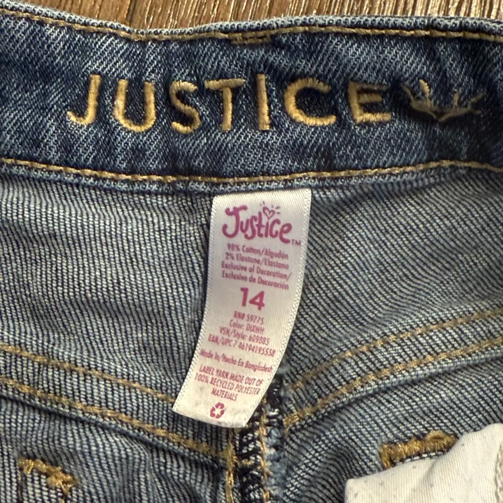 Justice Girls Distressed Mini Mom Denim Shorts